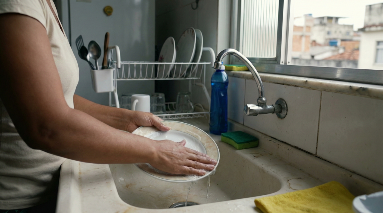 Conversar consigo mesma enquanto faz as tarefas domésticas é mais comum do que parece