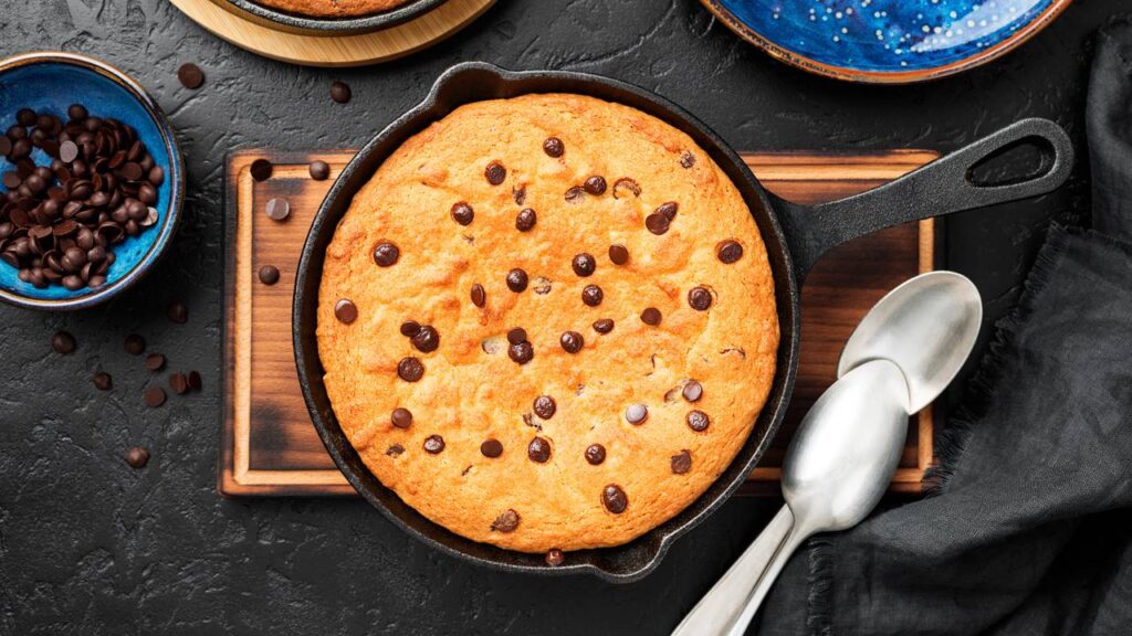 Esse cookie de travessa fica crocante por fora e macio por dentro