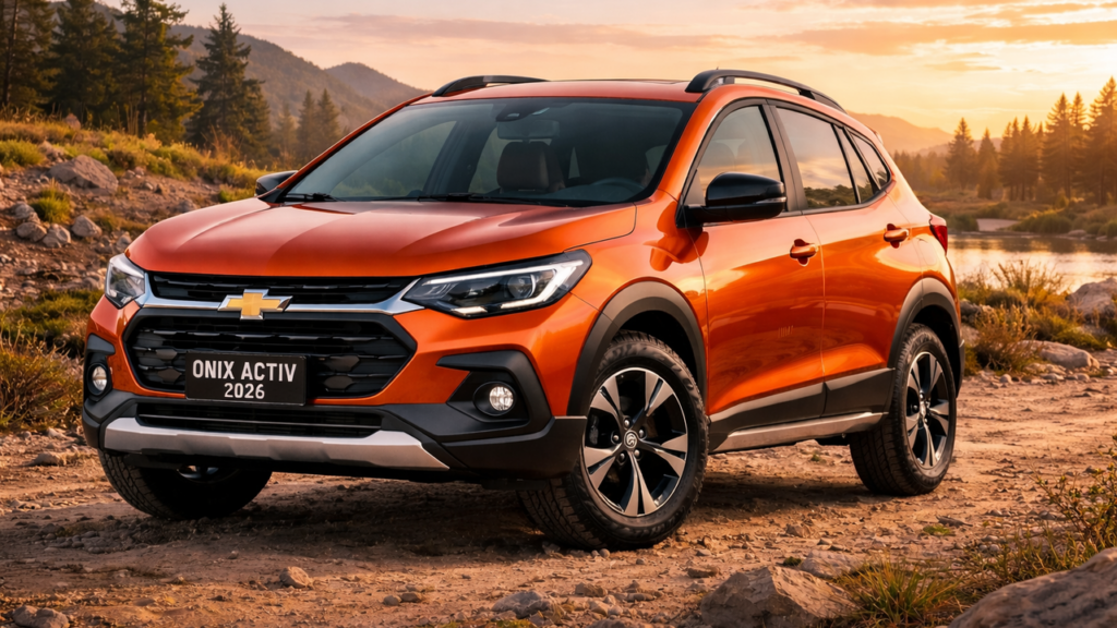 A volta do Onix Activ em 2026 reforça a estratégia da Chevrolet de ocupar o espaço entre hatches e SUVs