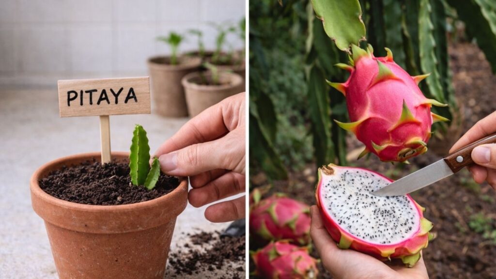 Essa pitaya branca se adapta fácil e produz frutos exóticos em casa