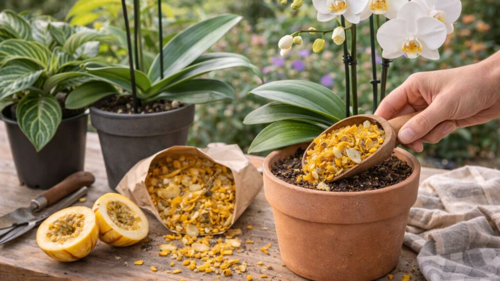 Esse adubo com casca de maracujá fortalece orquídeas e deixa folhagens mais bonitas