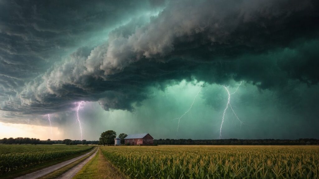 O fenômeno raro que deixa o céu esverdeado pouco antes das tempestades