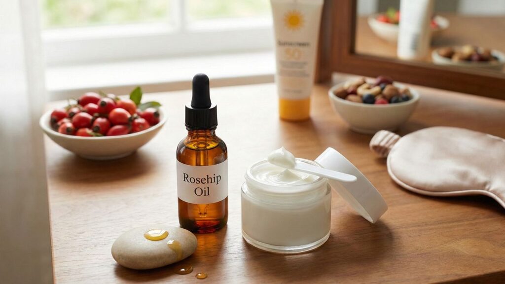 Pele nova em dias com esse truque usando óleo de rosa mosqueta