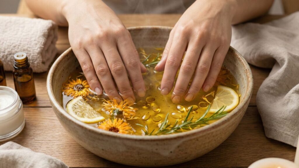 Chega de descamação! Conheça o poder do banho nutritivo para unhas caseiro