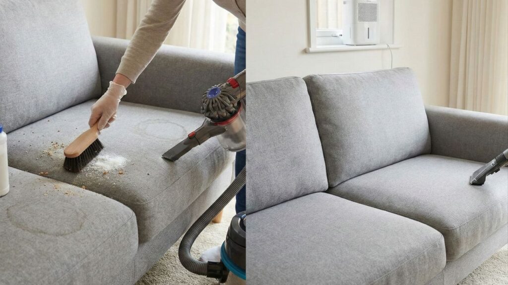 Você vai se surpreender com o resultado dessa limpeza a seco no sofá feita em casa
