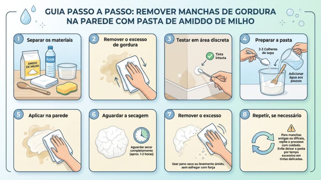 Parece mágica mas é apenas Maizena e água salvando a pintura da sua cozinha