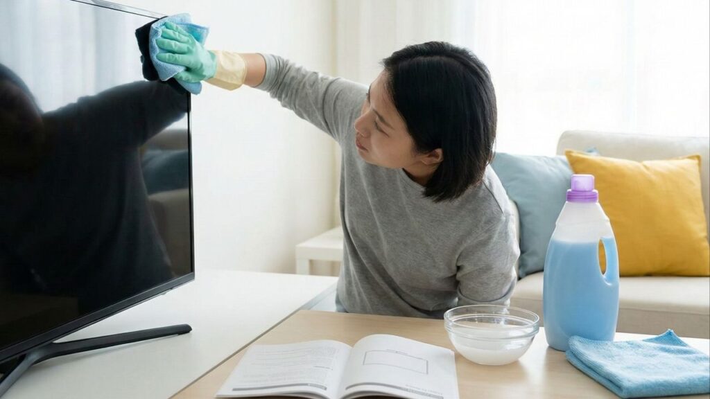 Como fazer a limpeza da tela da TV com um produto que você já tem no armário