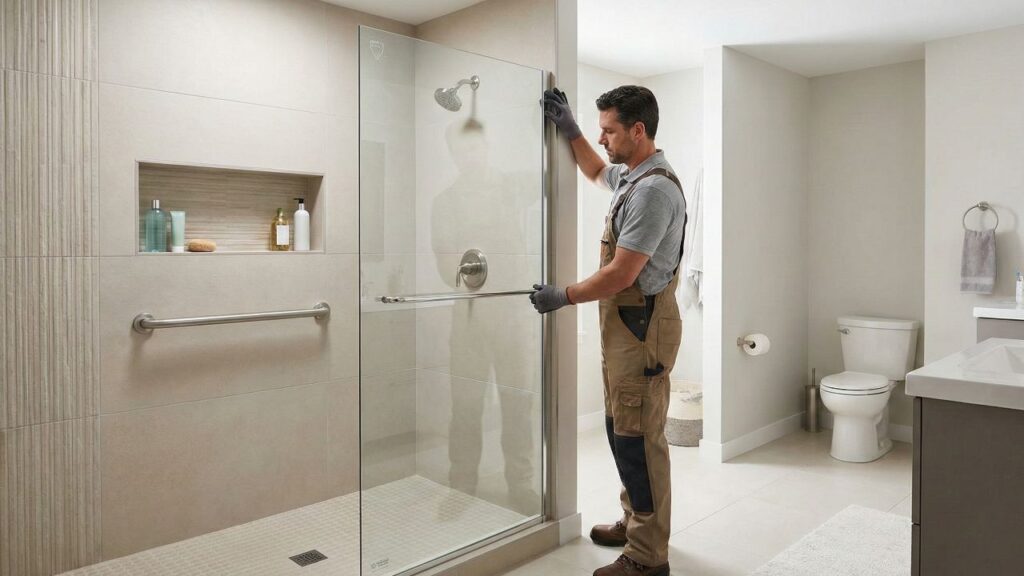 Esqueça as cortinas pois o painel de vidro para banheiro é a tendência absoluta de 2026