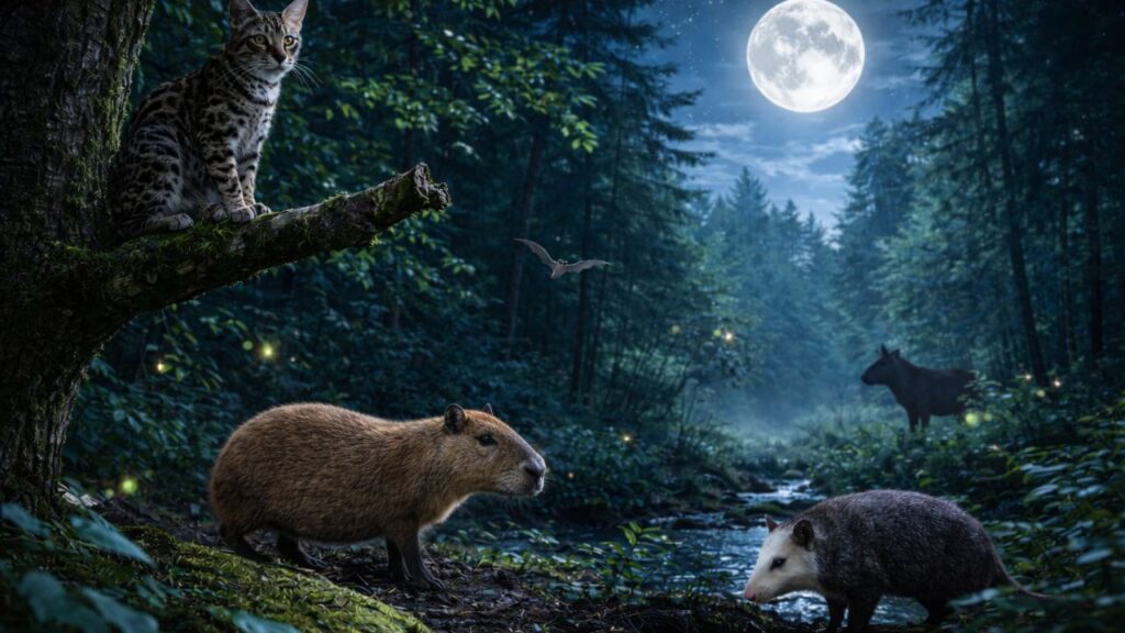 A influência silenciosa da lua nos hábitos dos animais da noite