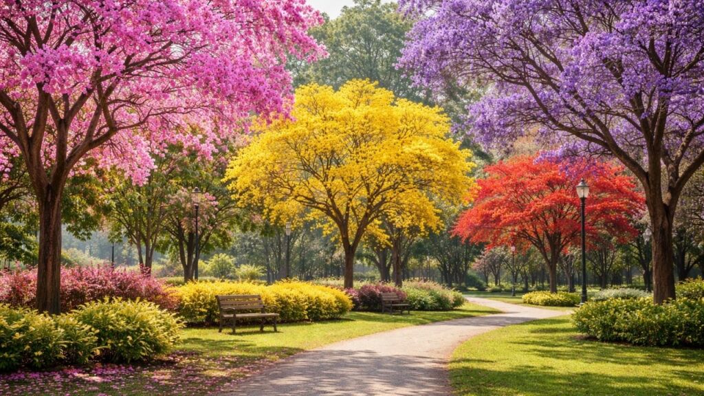 Esse fenômeno faz árvores se cobrirem de flores de uma só vez