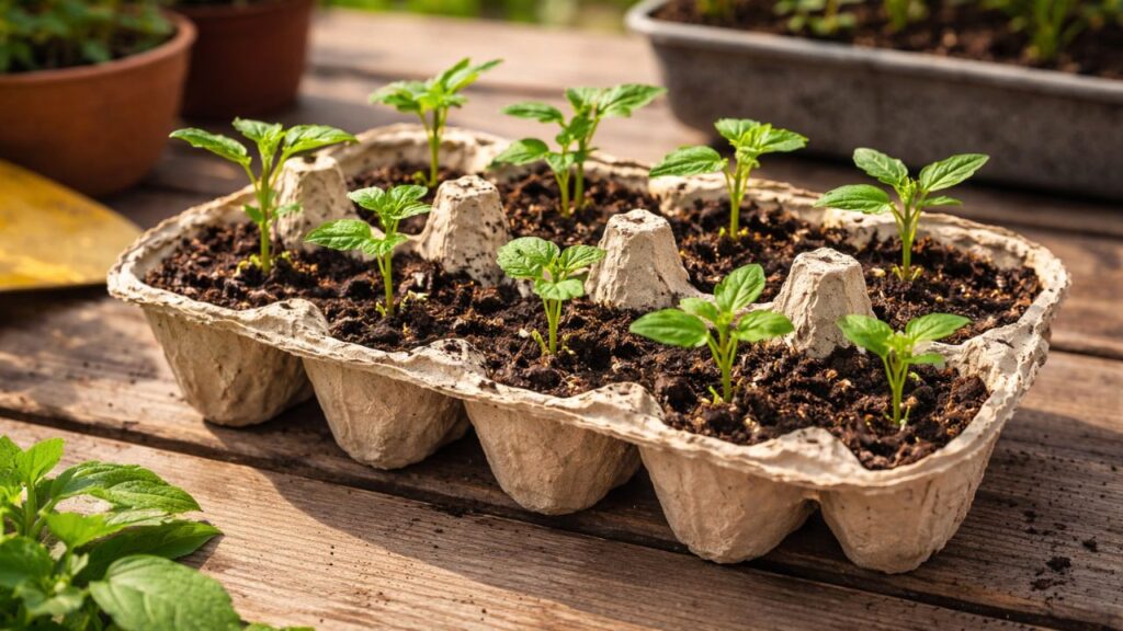 A caixa de ovo que virou solução simples para plantar morango
