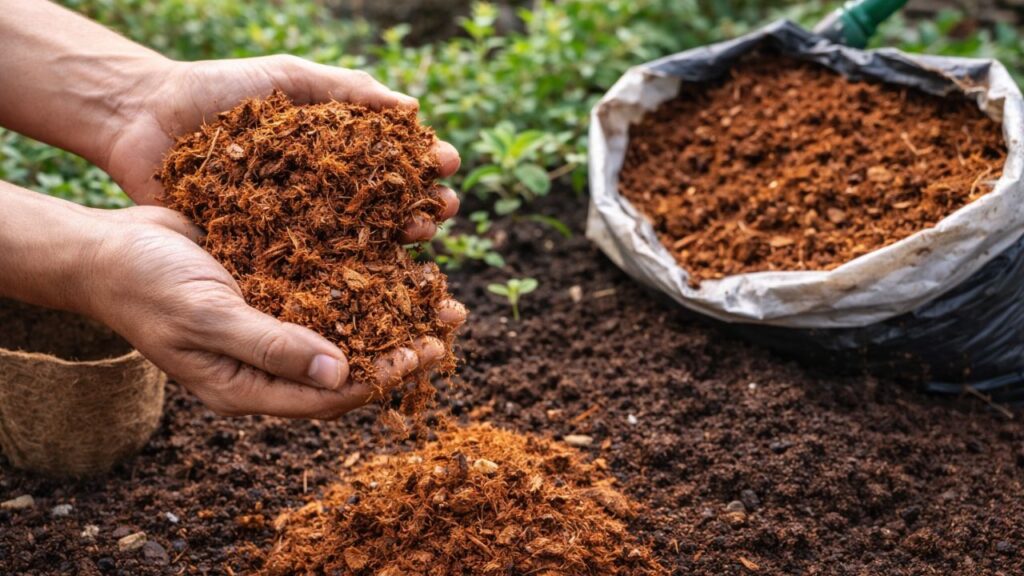 O adubo com casca de coco que melhora a drenagem e transforma o solo
