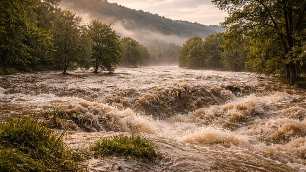 O que faz os rios subirem mesmo quando não há chuva aparente