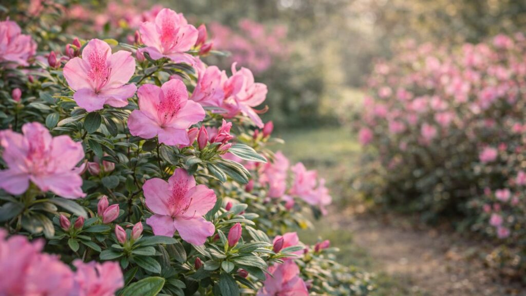 Essa azaleia rosa transformou o jardim em símbolo de recomeço