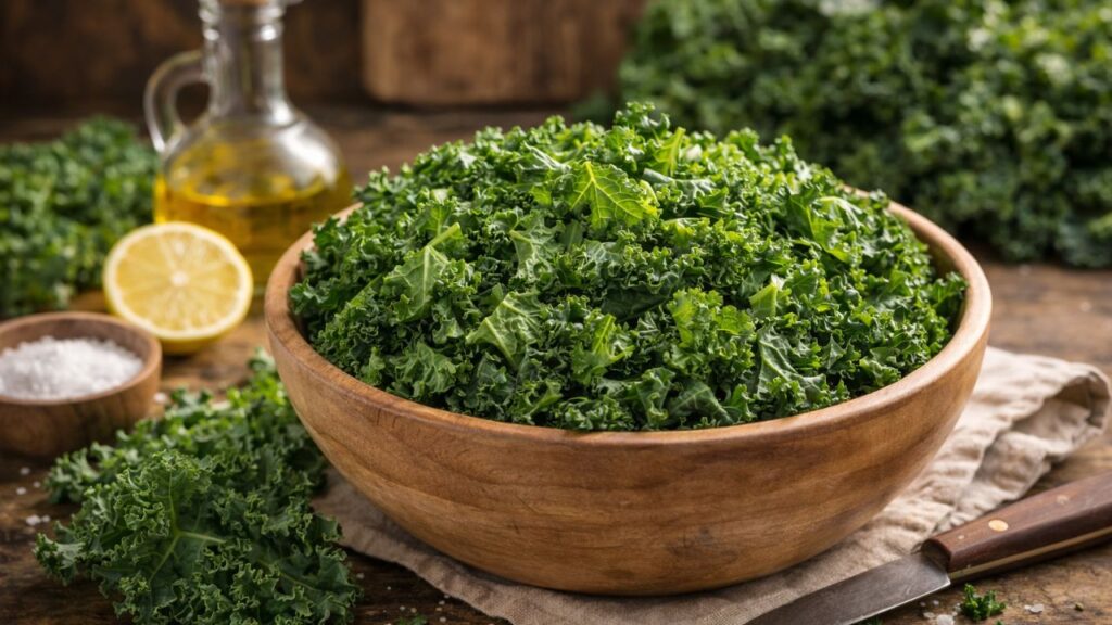 A couve comum que contribui para digestão leve e fígado saudável