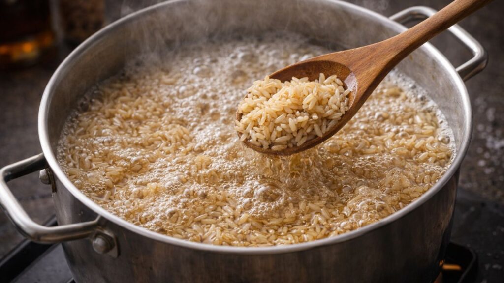 Por que o arroz integral demora mais para cozinhar e ainda fica firme
