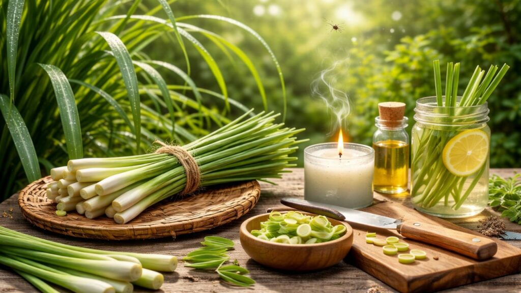 O capim-limão muda o clima do ambiente e afasta insetos sem esforço