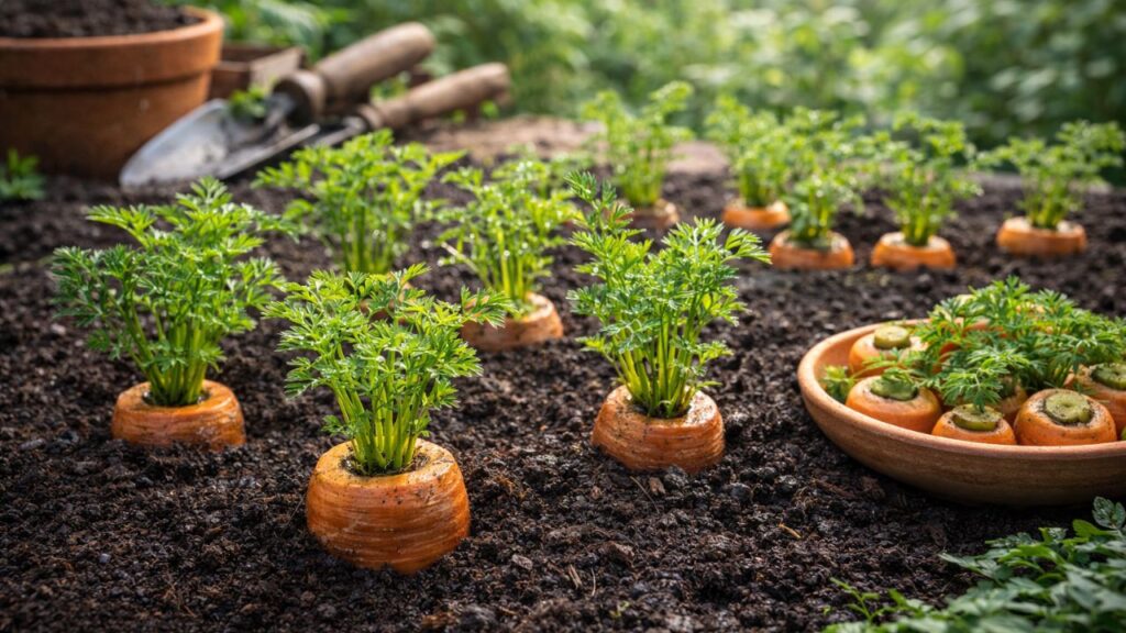 A cenoura que nasce do próprio topo e surpreende quem tenta em casa