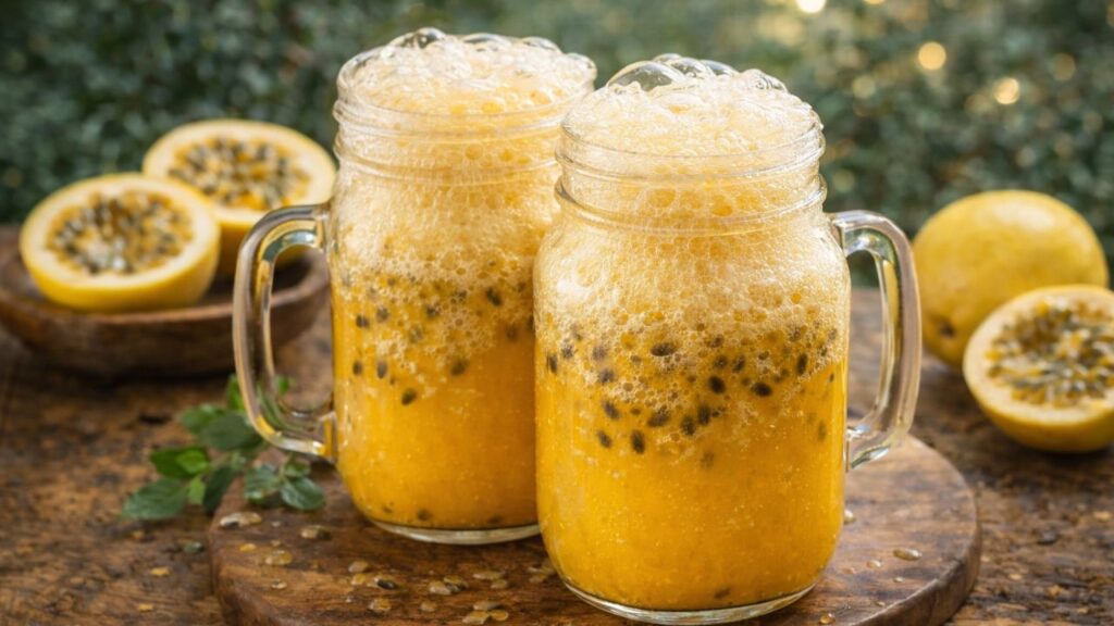 O motivo curioso que faz o suco de maracujá espumar tanto sem coar