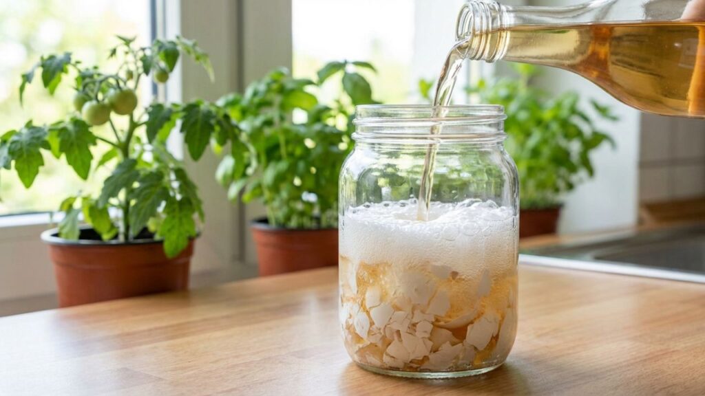 Casca de ovo e vinagre juntos chamam atenção no cuidado com plantas