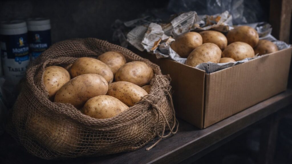 Esse cuidado no armazenamento evita que as batatas brotem rápido