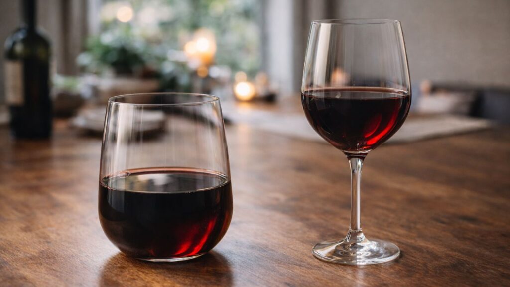 O que faz o vinho perder sabor quando é servido em copos largos demais