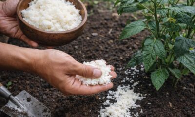 O arroz que sobra na cozinha pode beneficiar o solo
