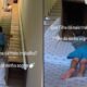 Pai improvisa escorregador em escada de casa e vídeo viraliza nas redes sociais