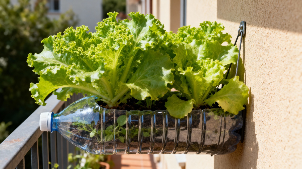 Plante alface em garrafas PET e colha folhas frescas mesmo sem quintal