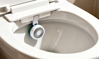 Passei a vida inteira pendurando o meu aromatizador de vaso sanitário do jeito errado: não é na borda que você deve pendurar