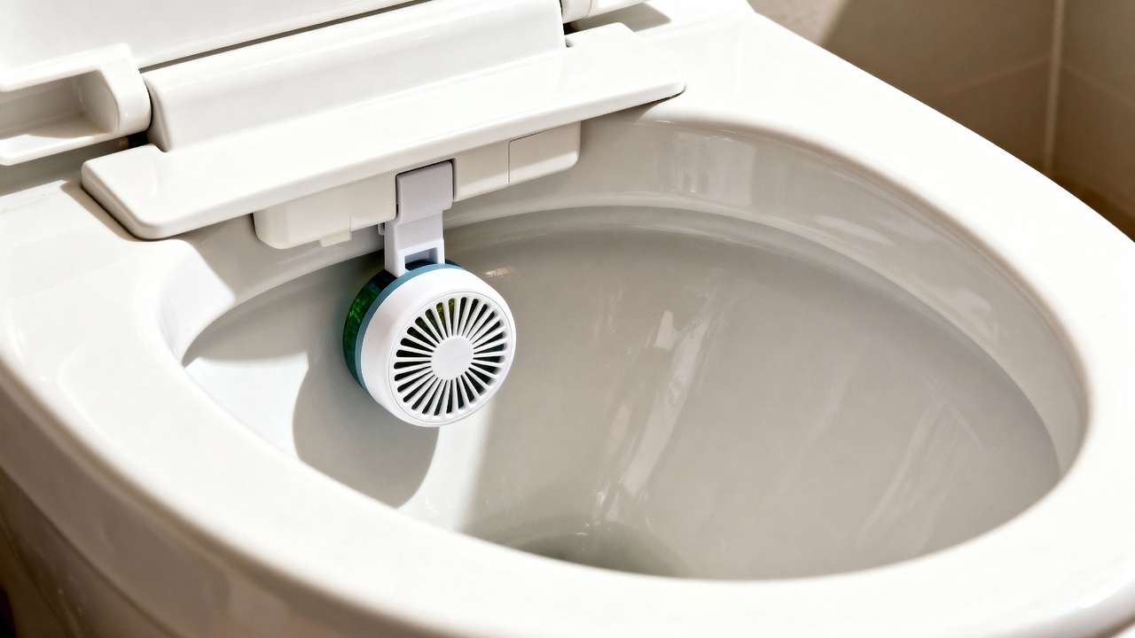 Passei a vida inteira pendurando o meu aromatizador de vaso sanitário do jeito errado: não é na borda que você deve pendurar