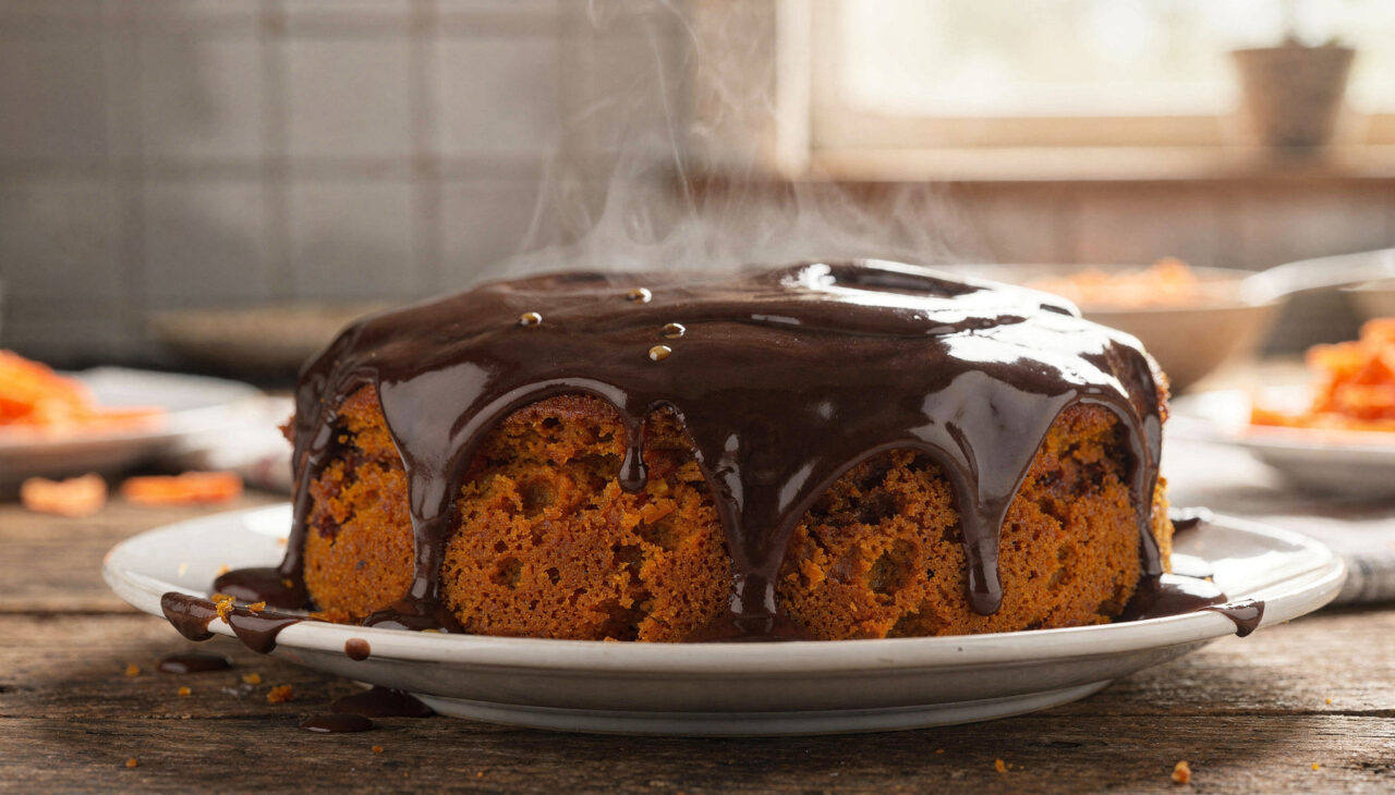 Essa receita de bolo de cenoura com cobertura de chocolate é perfeita para seu café da tarde