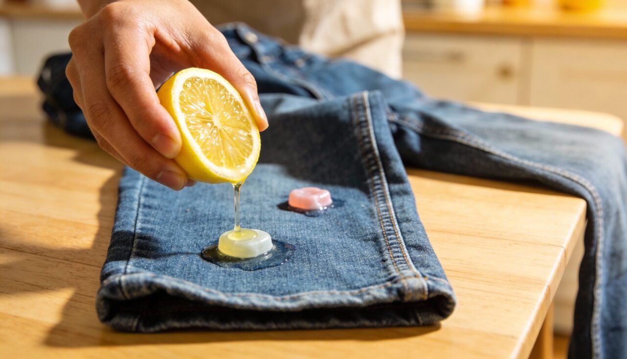 Descubra como o suco de limão solta chiclete da roupa sem danificar o tecido (e sem precisar de produto químico)