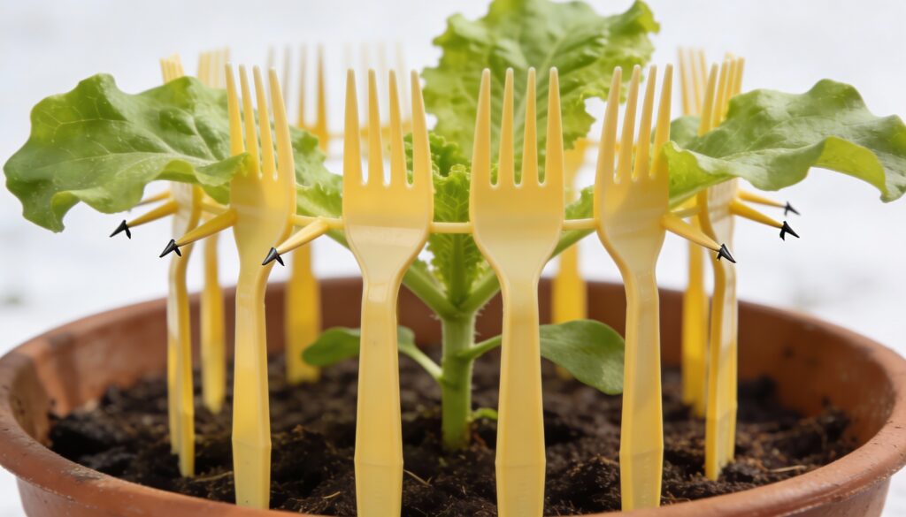 Método curioso com garfos de plástico ajuda a manter pragas longe da horta