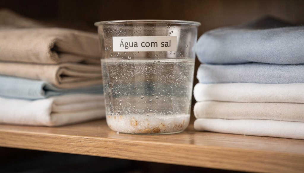 Coloque um copo de água com sal dentro do guarda-roupa à noite e você irá agradecer na manhã seguinte