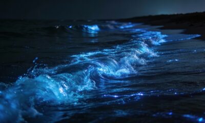O fenômeno natural que faz a água brilhar à noite e parecer viva