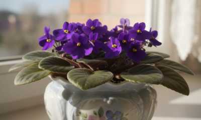 Essa violeta-africana costuma ser escolhida para gestos delicados