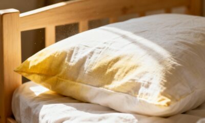 O que significa quando o travesseiro fica amarelado mesmo com fronha limpa