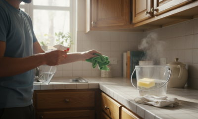 Como limpar armários de cozinha sem esforço usando a técnica da água morna
