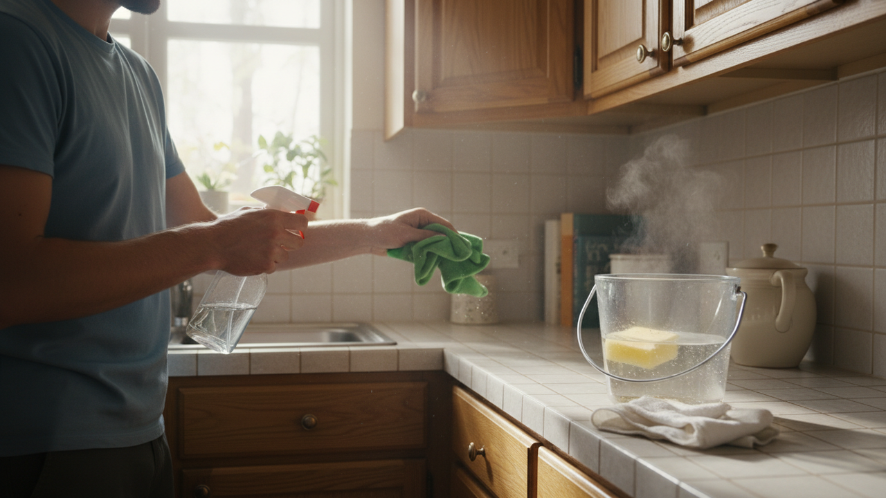 Como limpar armários de cozinha sem esforço usando a técnica da água morna