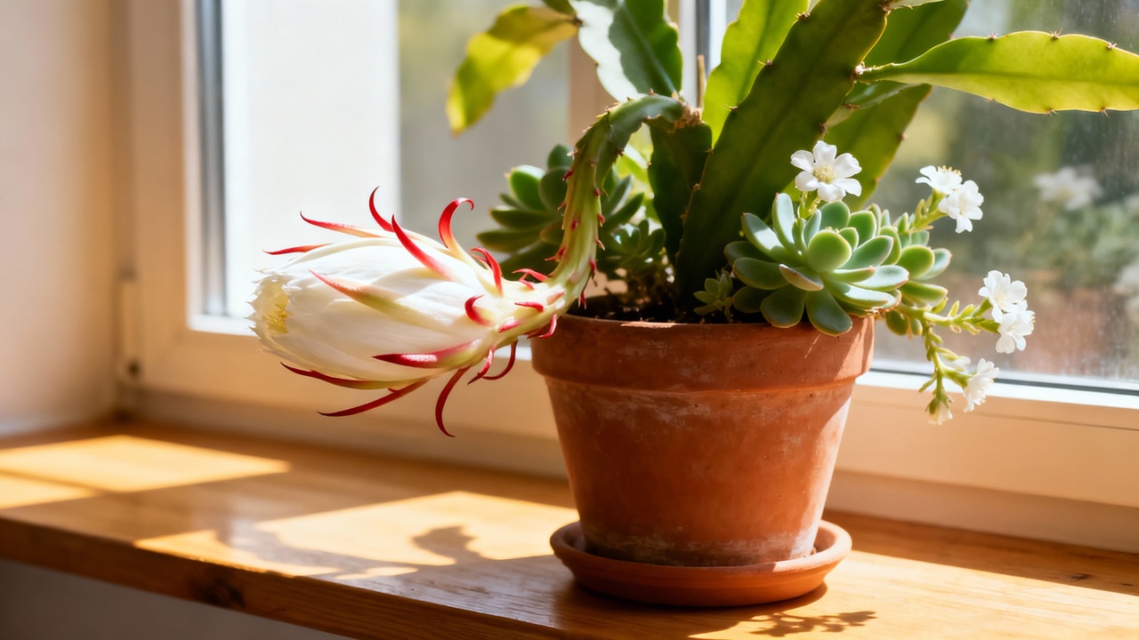 Essa pitaya branca se adapta fácil e produz frutos exóticos em casa