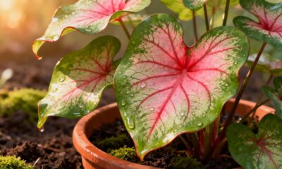 A planta caladium que simboliza emoção e sensibilidade no ambiente
