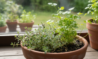 Coentro e tomilho fortalecem a horta e afastam insetos naturalmente