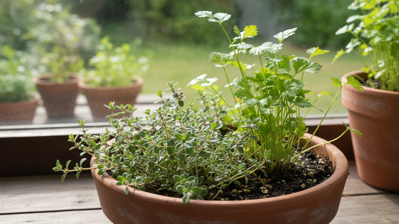 Coentro e tomilho fortalecem a horta e afastam insetos naturalmente