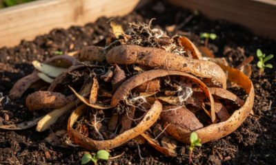 O adubo feito com casca de batata que fortalece plantas usando água morna