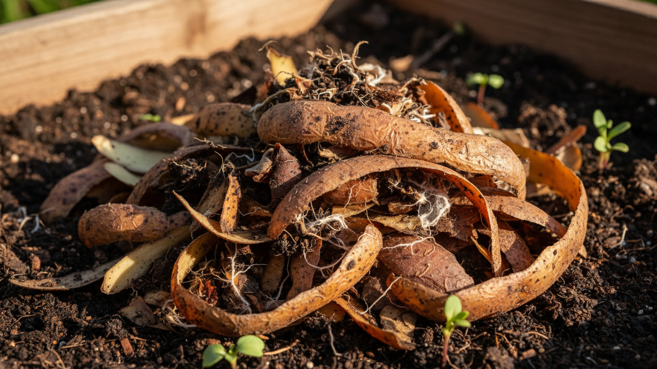 O adubo feito com casca de batata que fortalece plantas usando água morna