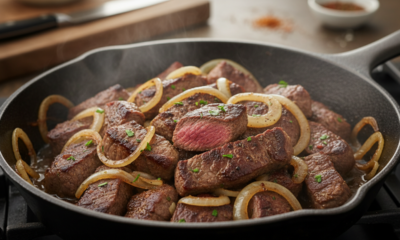 O truque que ninguém te contou para fazer o bife acebolado perfeito em 5 minutos