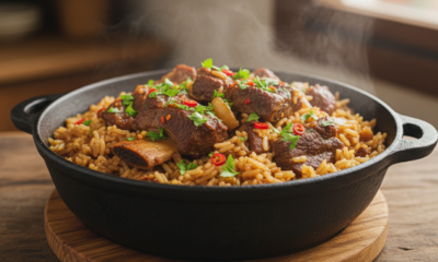 Aprenda a fazer um delicioso arroz com costela na panela de pressão que fica pronto rapidinho