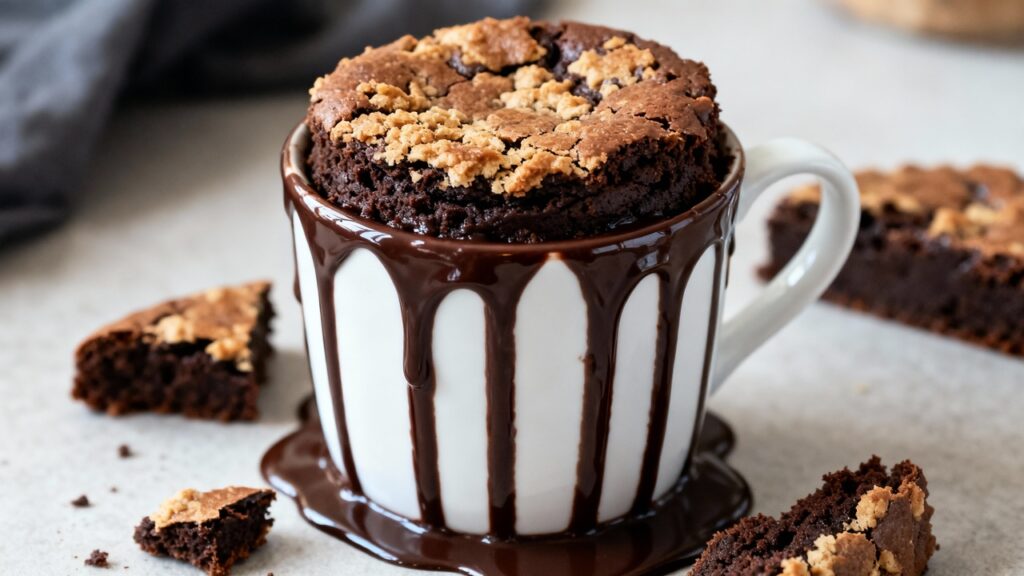 O brownie de preguiçoso que fica pronto em 1 minuto que você faz com apenas 5 ingredientes