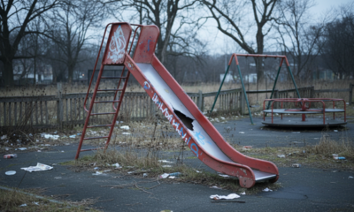 Uma criança sofreu acidente por conta de escorregador danificado e justiça foi acionada